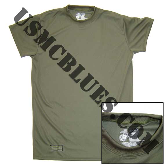 USMCBLUES.COM Marine Corps Shirts, OD green t-shirt for Sale